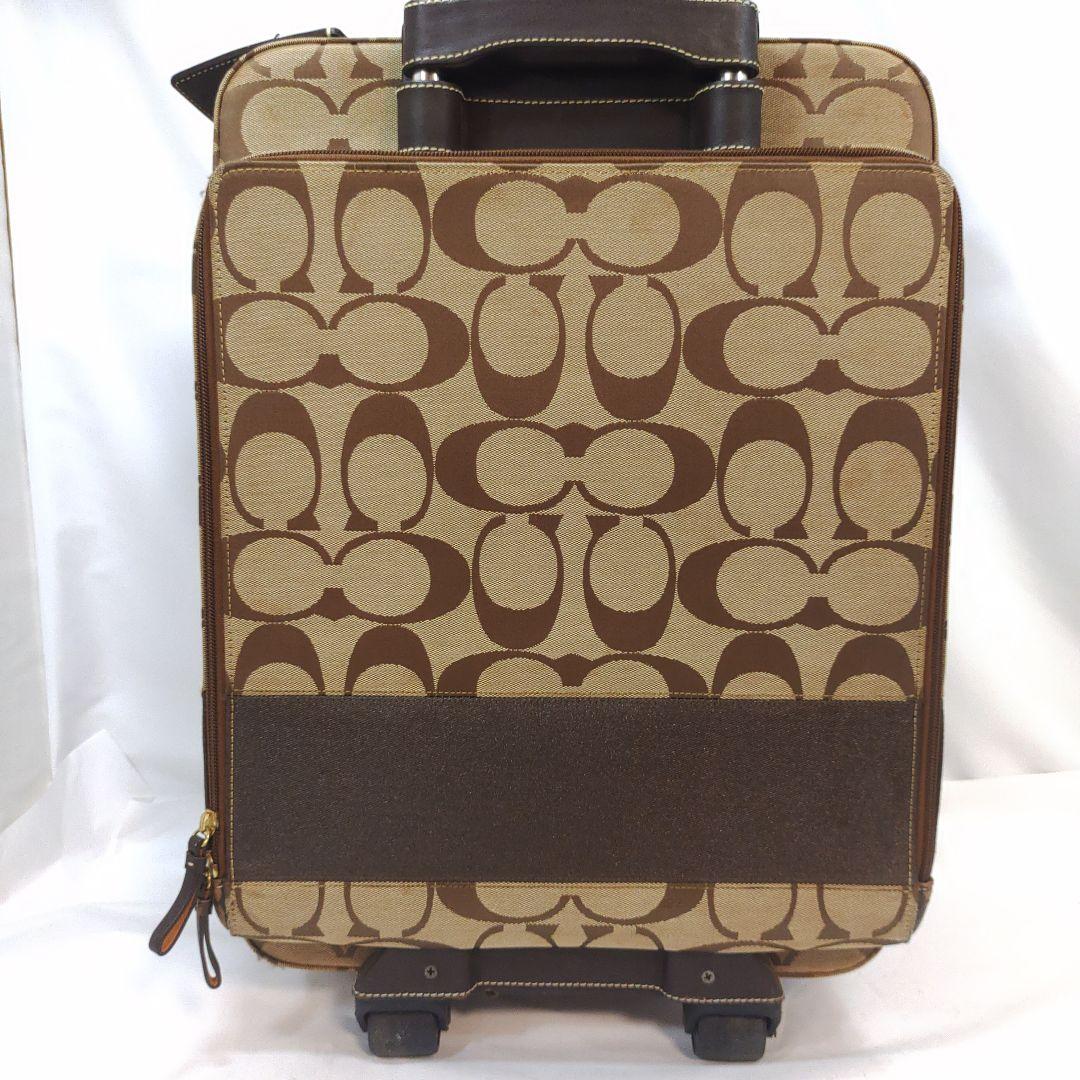 コーチ キャリーケース 旅行鞄 キャンバス×レザー シグネチャー