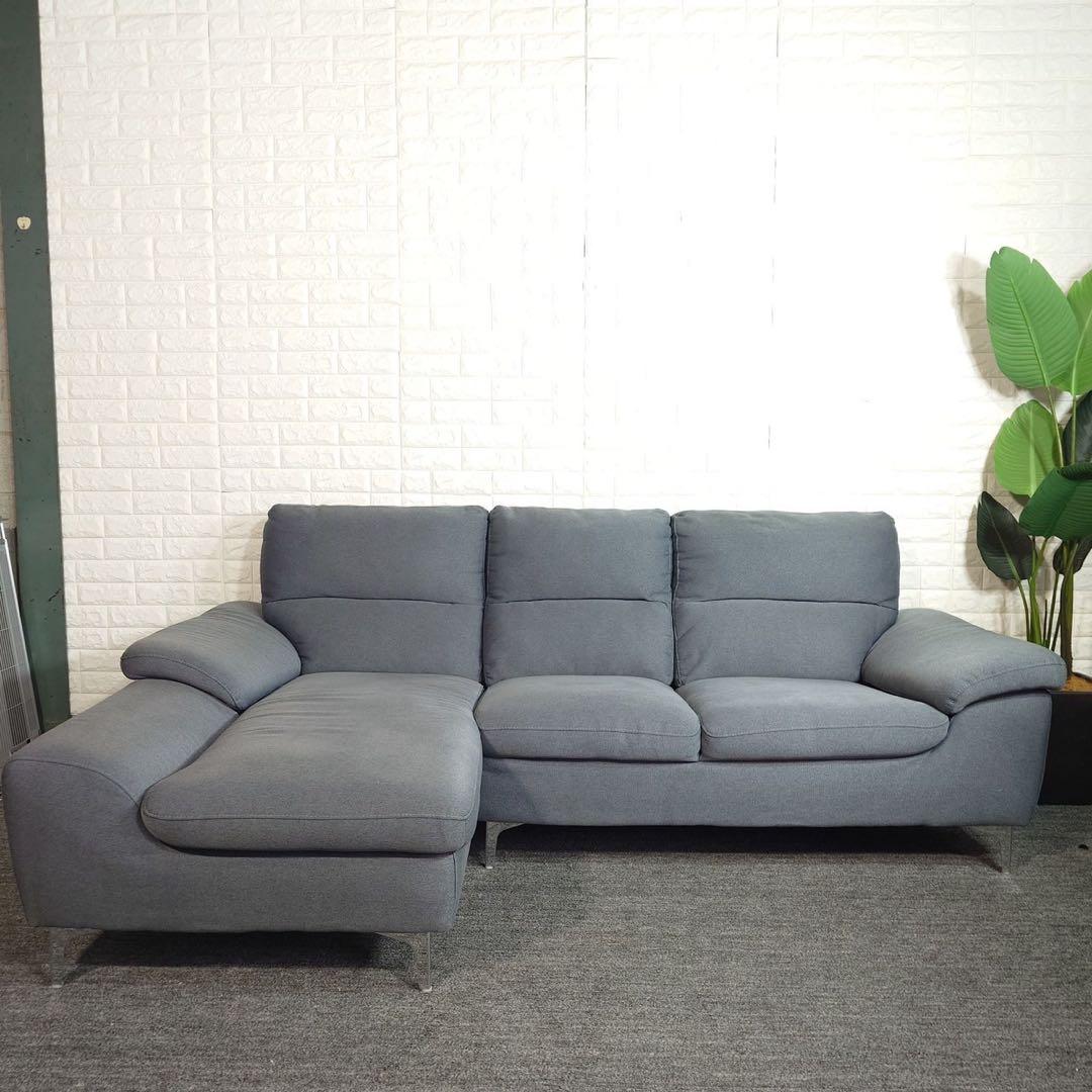 ニトリ 布張り カウチソファー 3人掛け ファブリックソファ F014