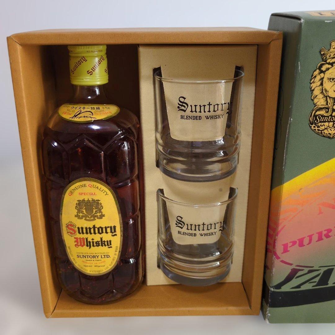 SUNTORY サントリー角瓶特級＆専用グラス２個付