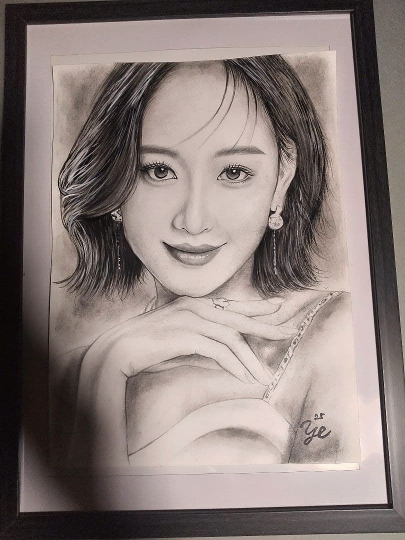 裸婦、美人画、絵画4F微笑み、山本英二、真作、肉筆、新品額縁、高塚省吾、森本草介