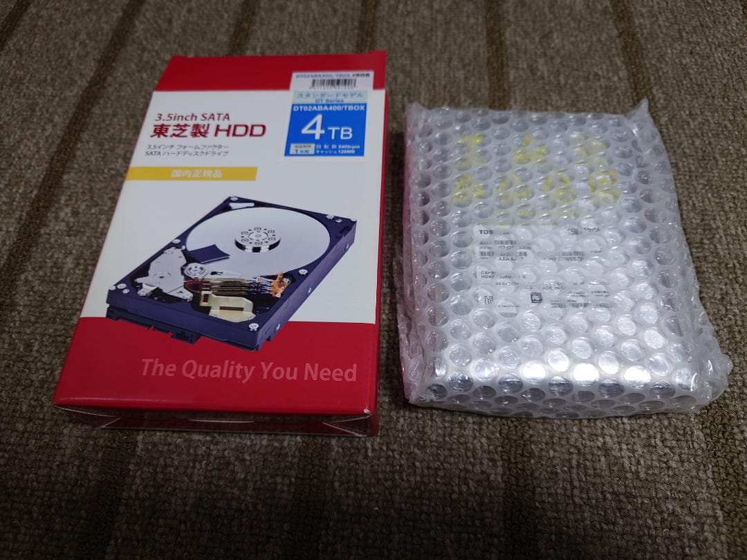 【新品未使用】4TB SATA 3.5インチ HDD 東芝DT02ABA400