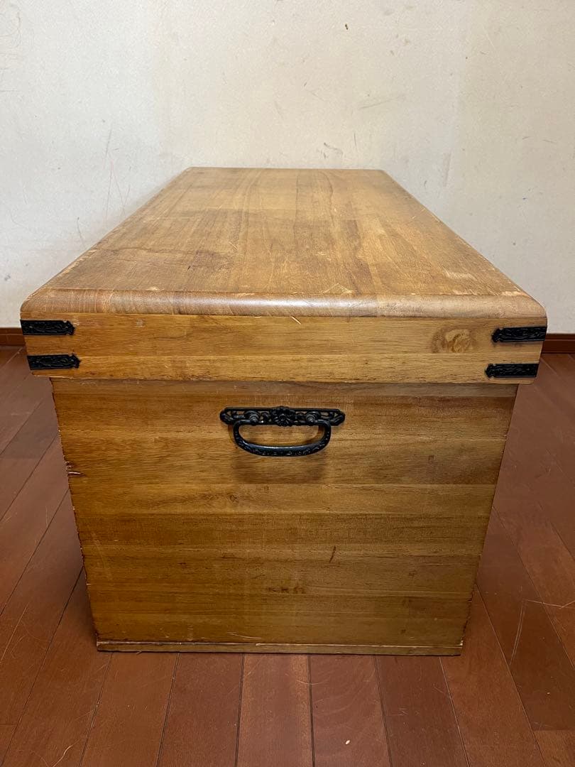 【ヴィンテージ】木製収納箱　ベンチ　長持