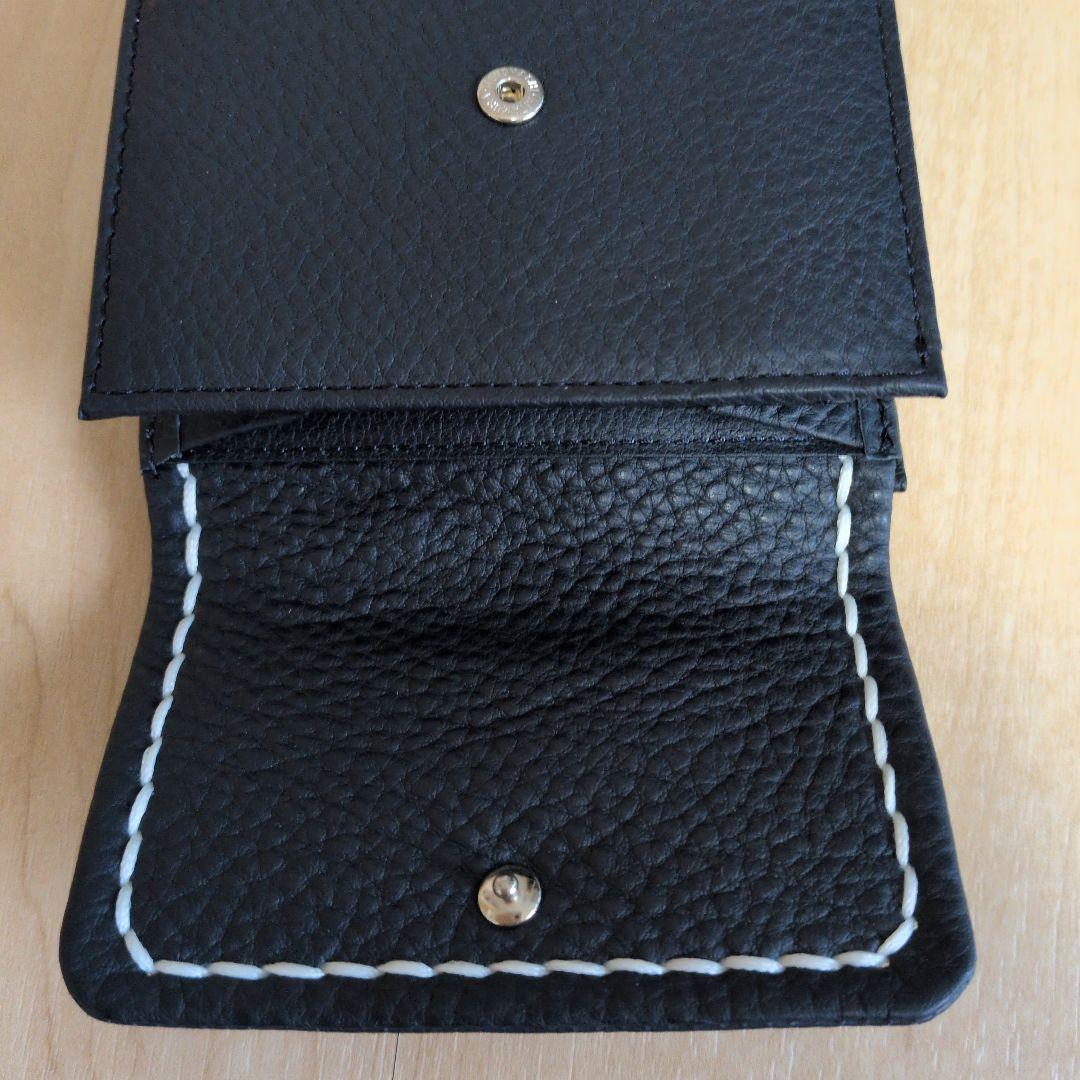 元町　キタムラ　Kitamura ネイビー レザー 二折財布　紺色　未使用