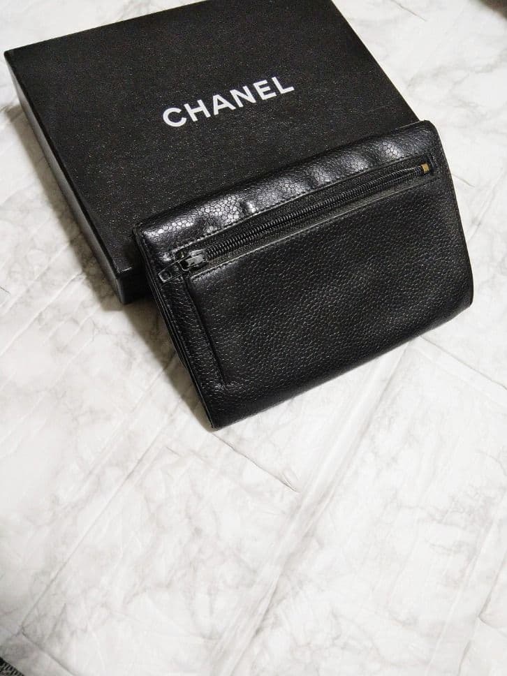 【綺麗】シャネル キャビア デカココマーク中財布
