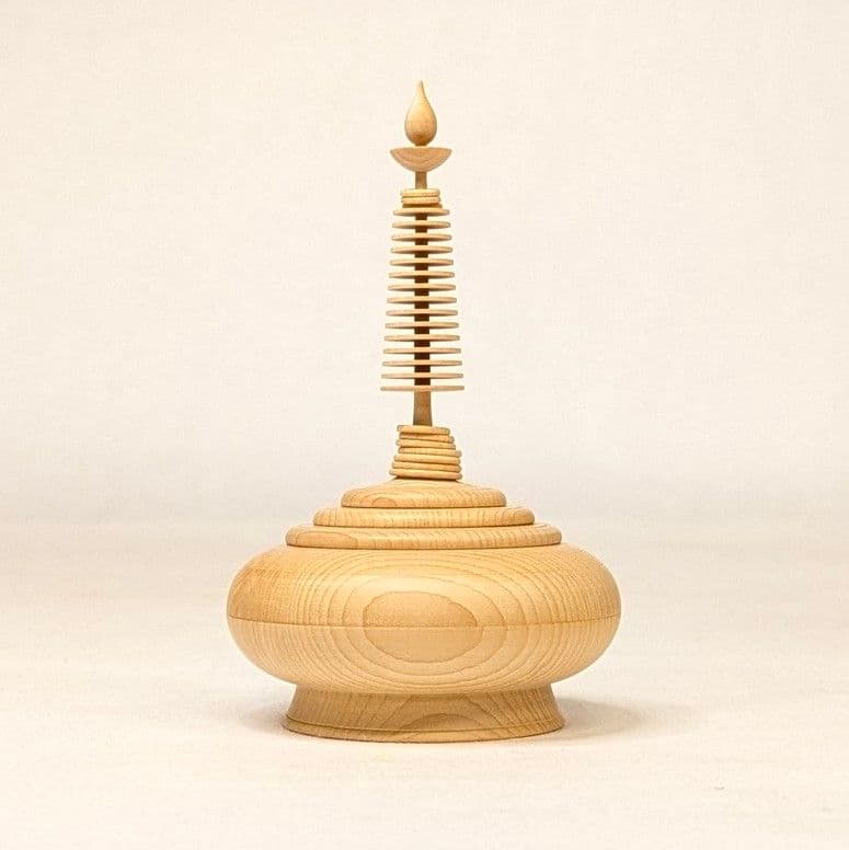 【さらに値下げ・新品】 遊環宝輪　榧　香合　平田秋平作　茶道具　挽物師　遊環技法