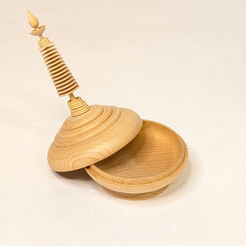 【さらに値下げ・新品】 遊環宝輪　榧　香合　平田秋平作　茶道具　挽物師　遊環技法