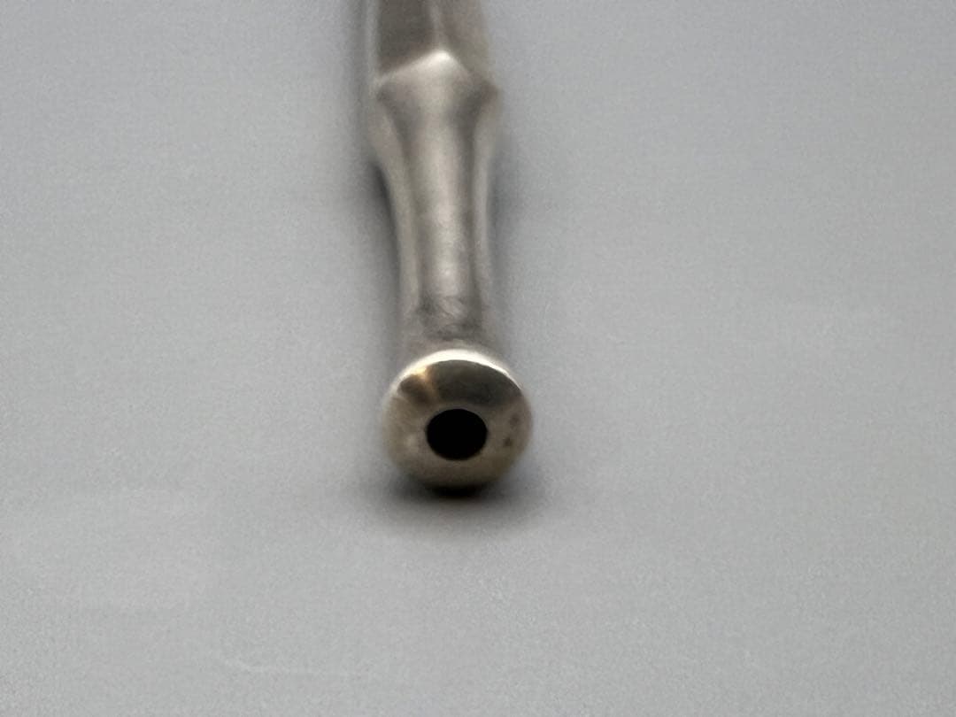 【海】純銀煙管　六角形　キセル　純刻印　銀細工　アンティーク　重量約34g