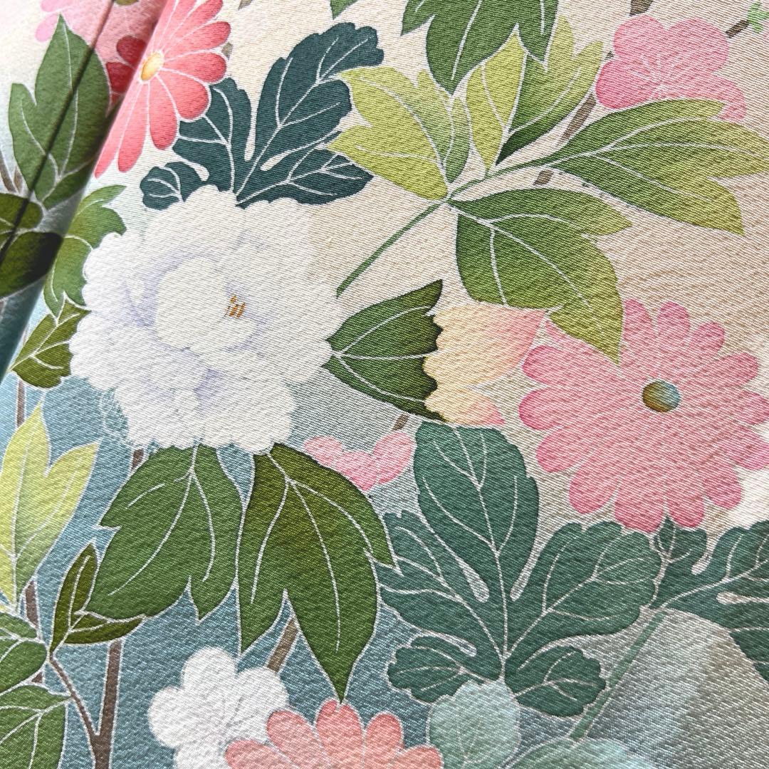 401 振袖フルセット 正絹 オレンジ 橙 友禅 作家物 暈し染め やまと誂え