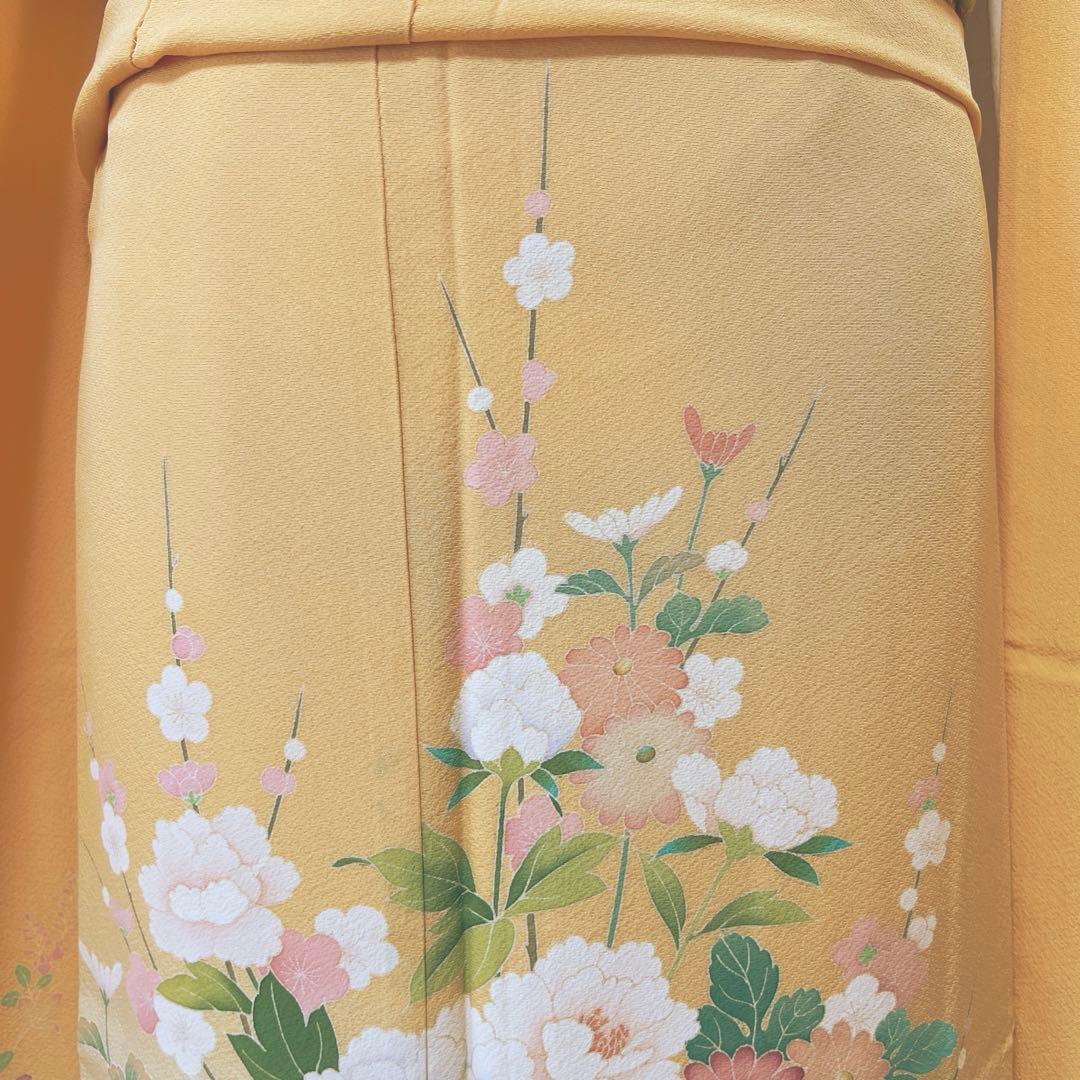 401 振袖フルセット 正絹 オレンジ 橙 友禅 作家物 暈し染め やまと誂え