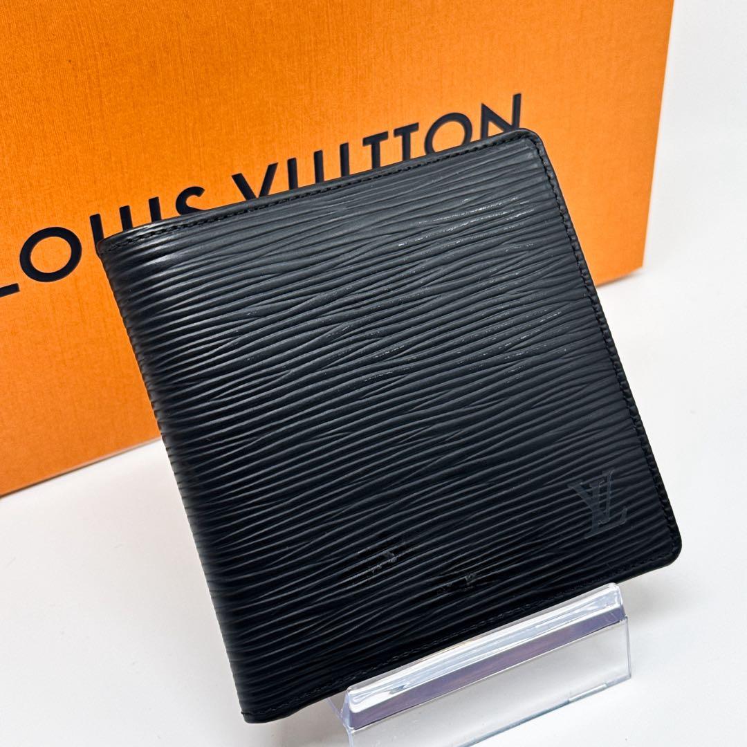 ルイヴィトン エピ マルコ 二つ折り財布 黒 財布 ブラック クレディモネ NM