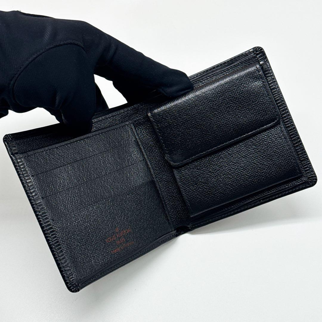 ルイヴィトン エピ マルコ 二つ折り財布 黒 財布 ブラック クレディモネ NM