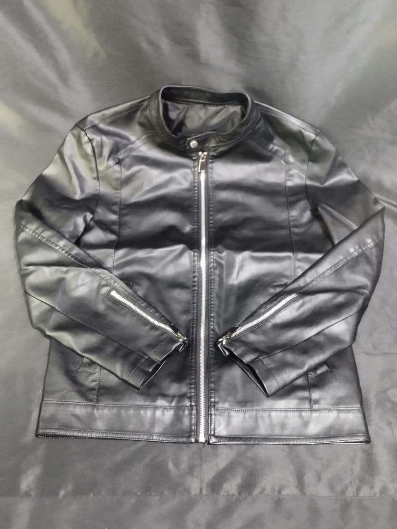 ★中古品 スーツ ズボン上着 Lサイズ コスプレ 革ジャン 特撮ヒーロー レザー