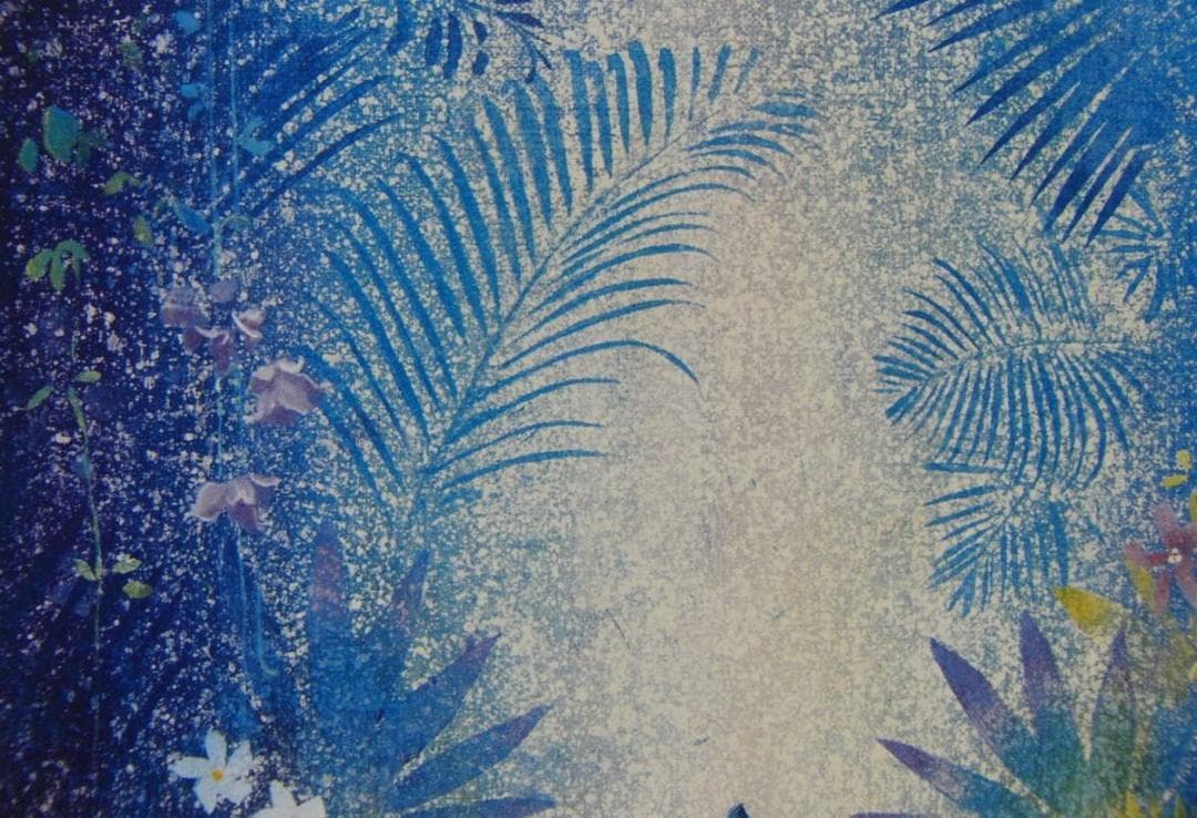 魚谷洋、【森の輝き】、希少な額装用画集より、新品額装、マット額装付、状態良好