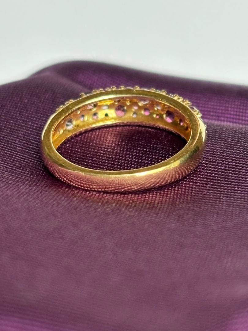 BIZOUXマルチカラージュエル K18YGリング ブーケ コスモス 9号