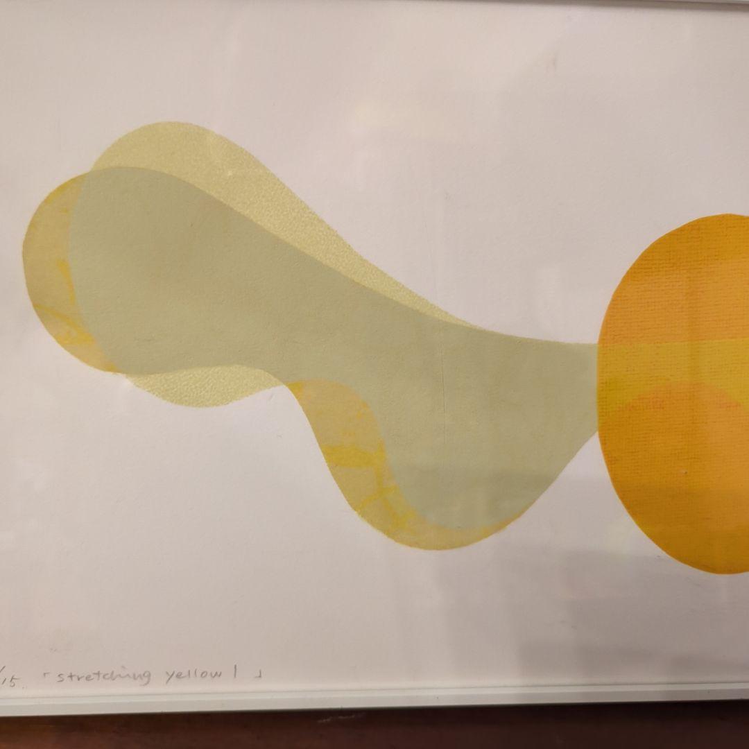 3/15 stretching yellow 1 絵画　28✕74.5　アート