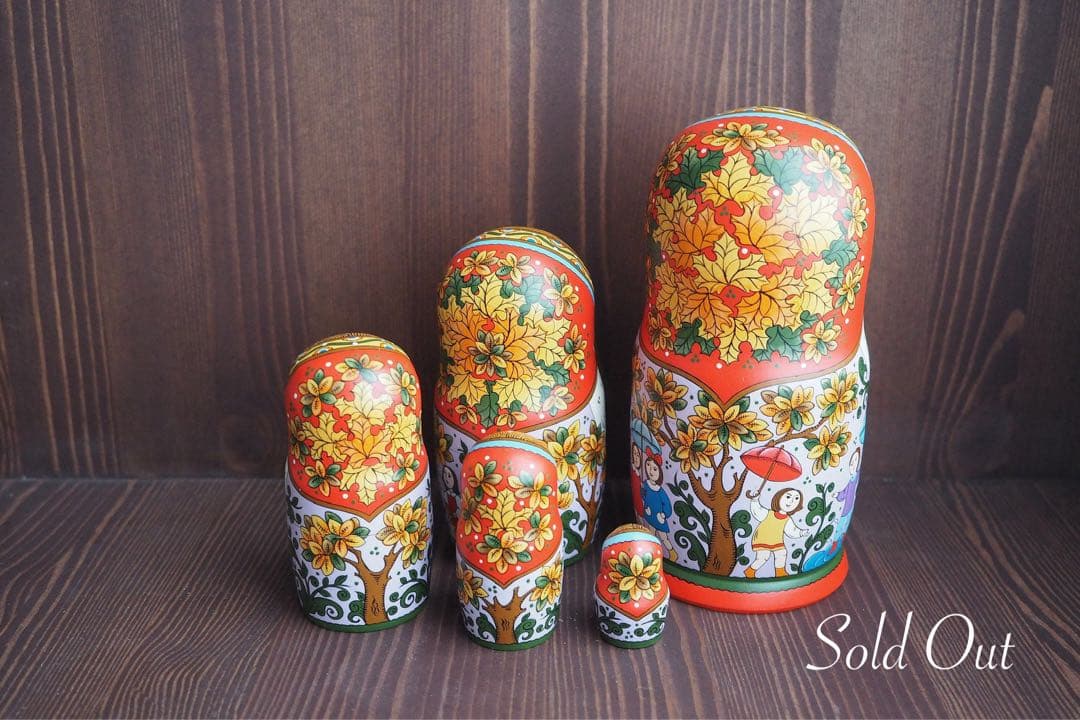 ロシア雑貨☆木製小物入れジュエリーBoxオリガ作 マトリョーシカ