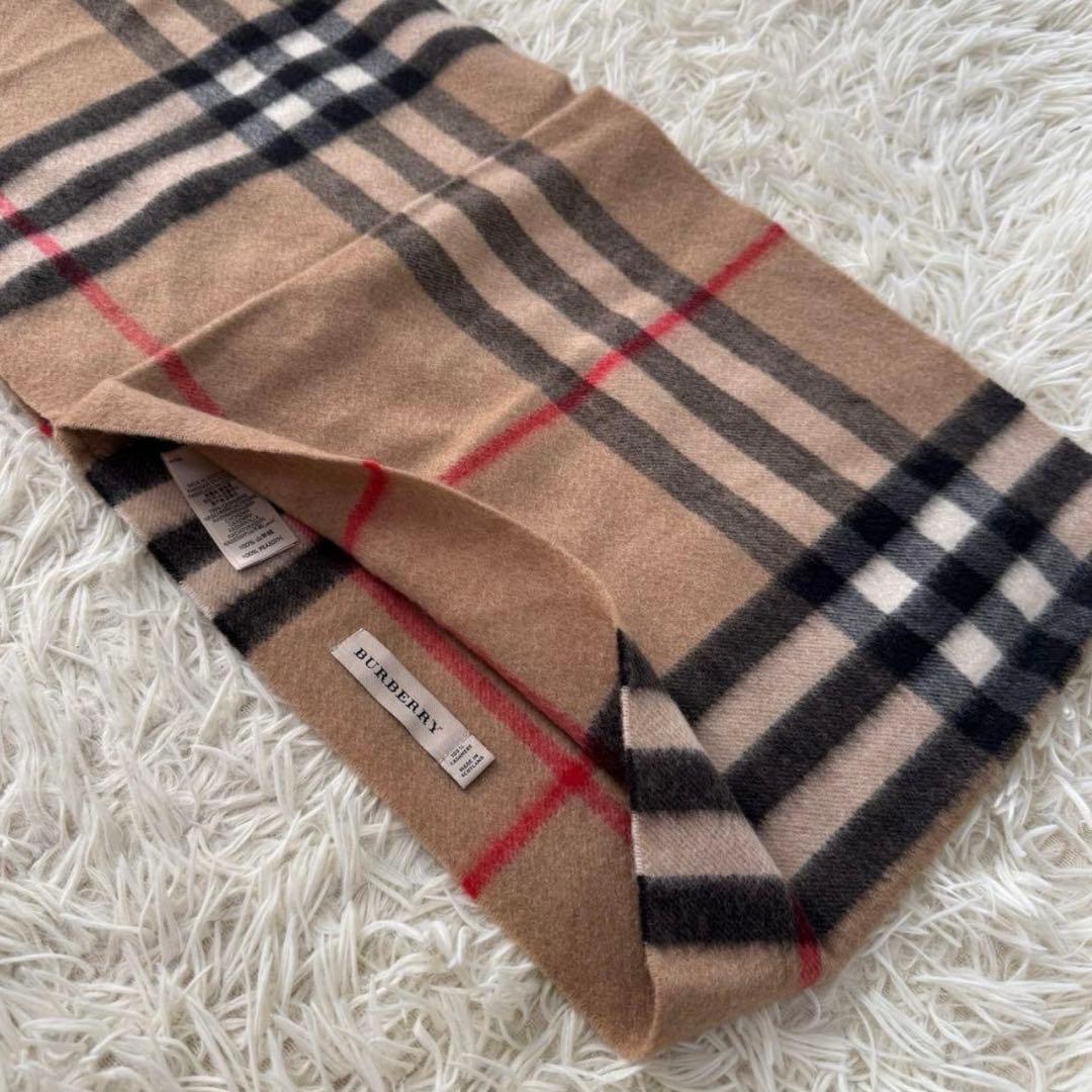 希少　高級 美品 BURBERRY カシミヤ チェック柄 スヌード