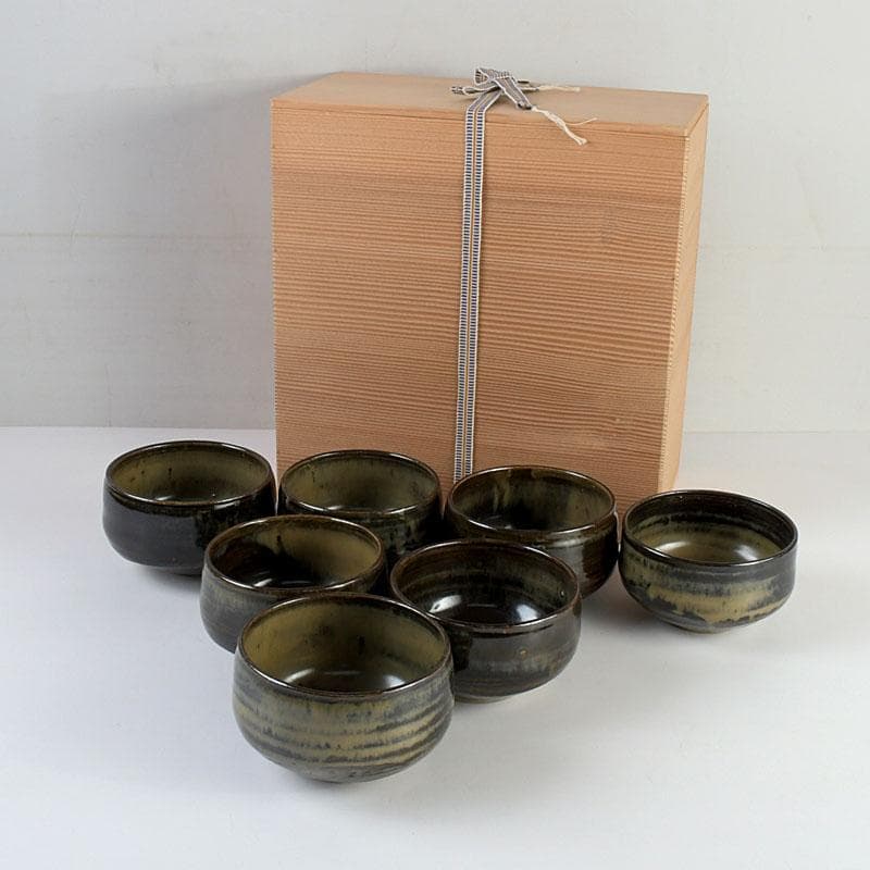 茶道具　高取焼　数茶碗　在銘　七客　時代箱　M　9412D