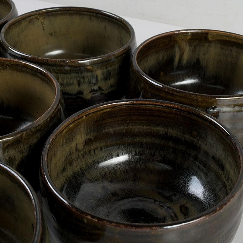 茶道具　高取焼　数茶碗　在銘　七客　時代箱　M　9412D