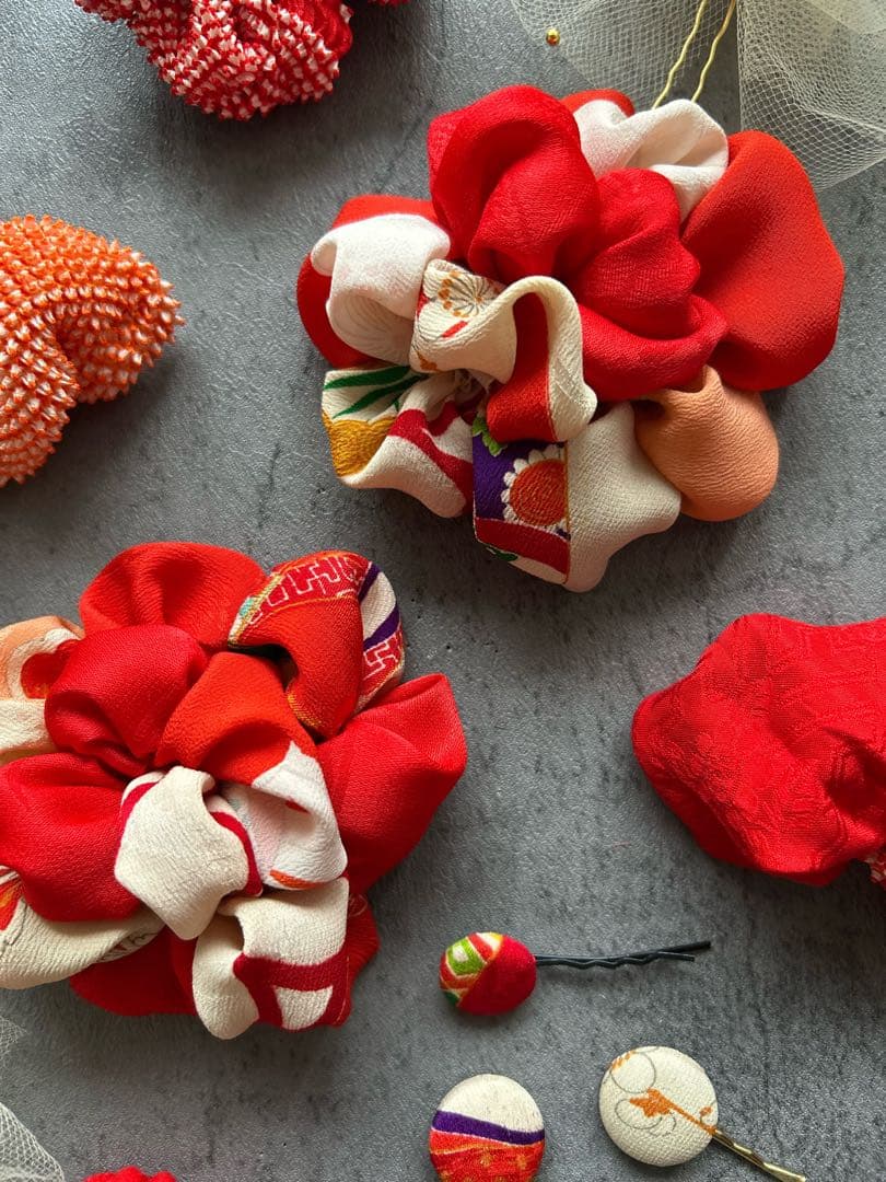 み*さ様 七五三　七五三髪飾り　ヘッドドレス　着物髪飾り　リメイク髪飾り 031