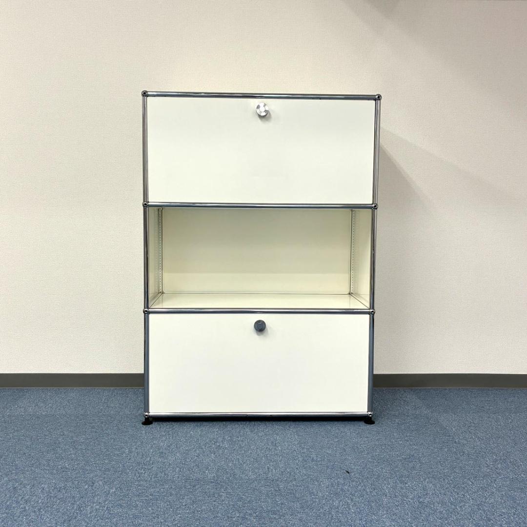 中古 USMハラー｜キャビネット リビング・1列3段 ピュアホワイト