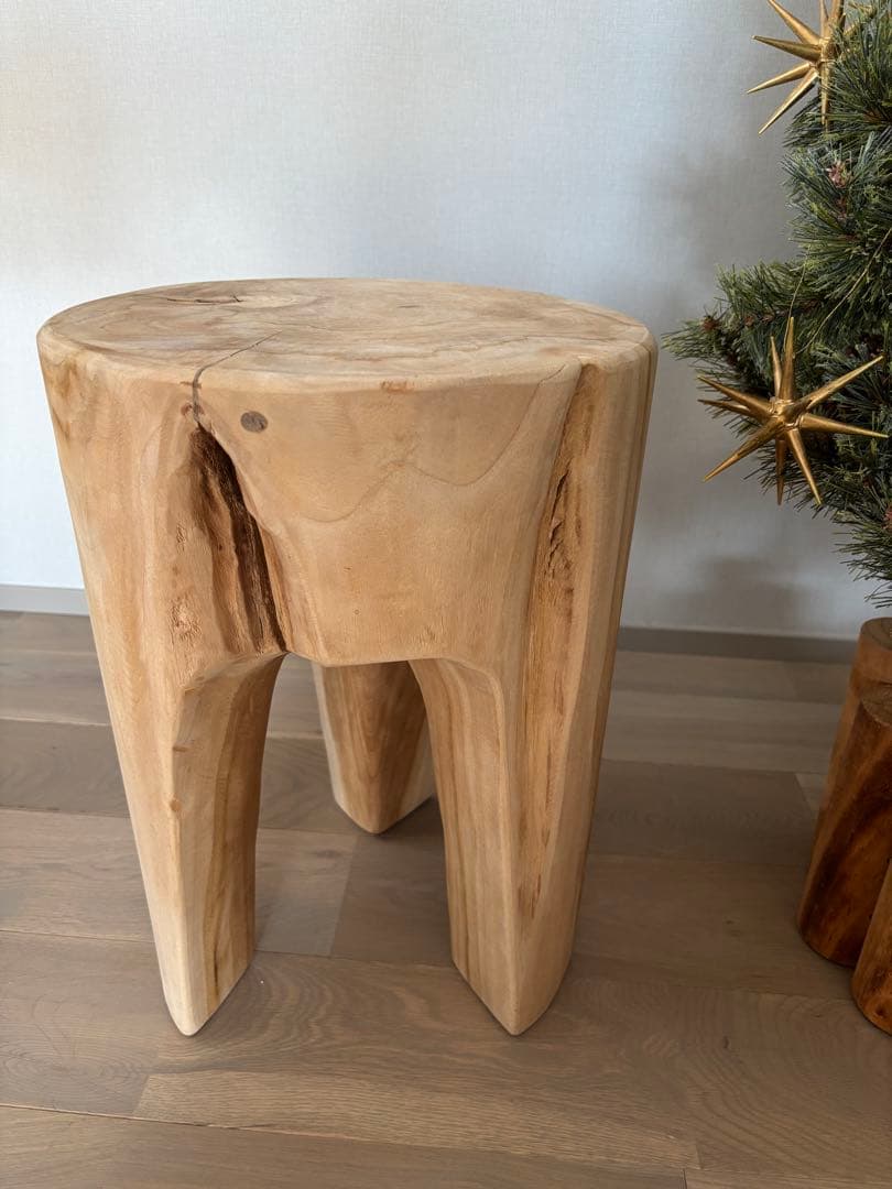 美品　ANTRY　Rustic Wood ログスツール　木製　無垢材　天然木