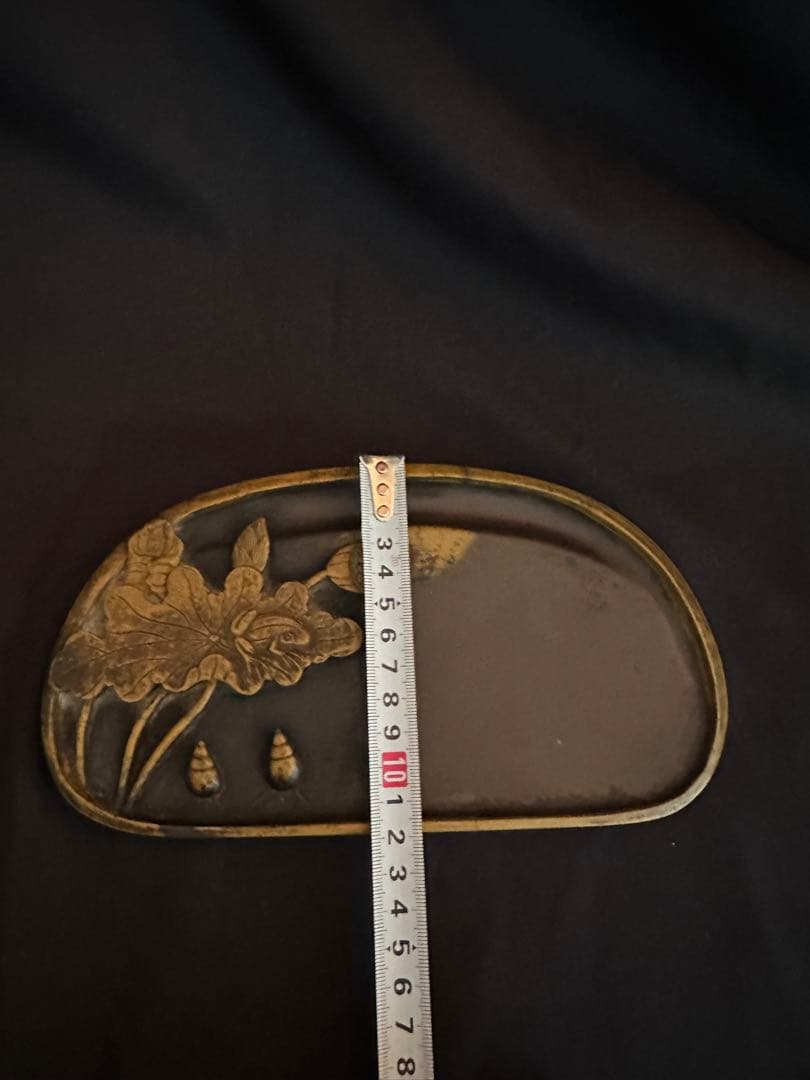 ★骨董 端渓硯 乾隆12年(1747年) 蓮に蛙と巻貝図★