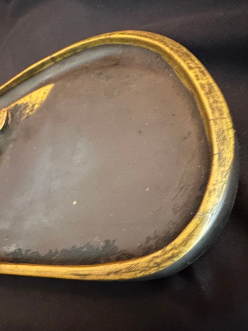 ★骨董 端渓硯 乾隆12年(1747年) 蓮に蛙と巻貝図★