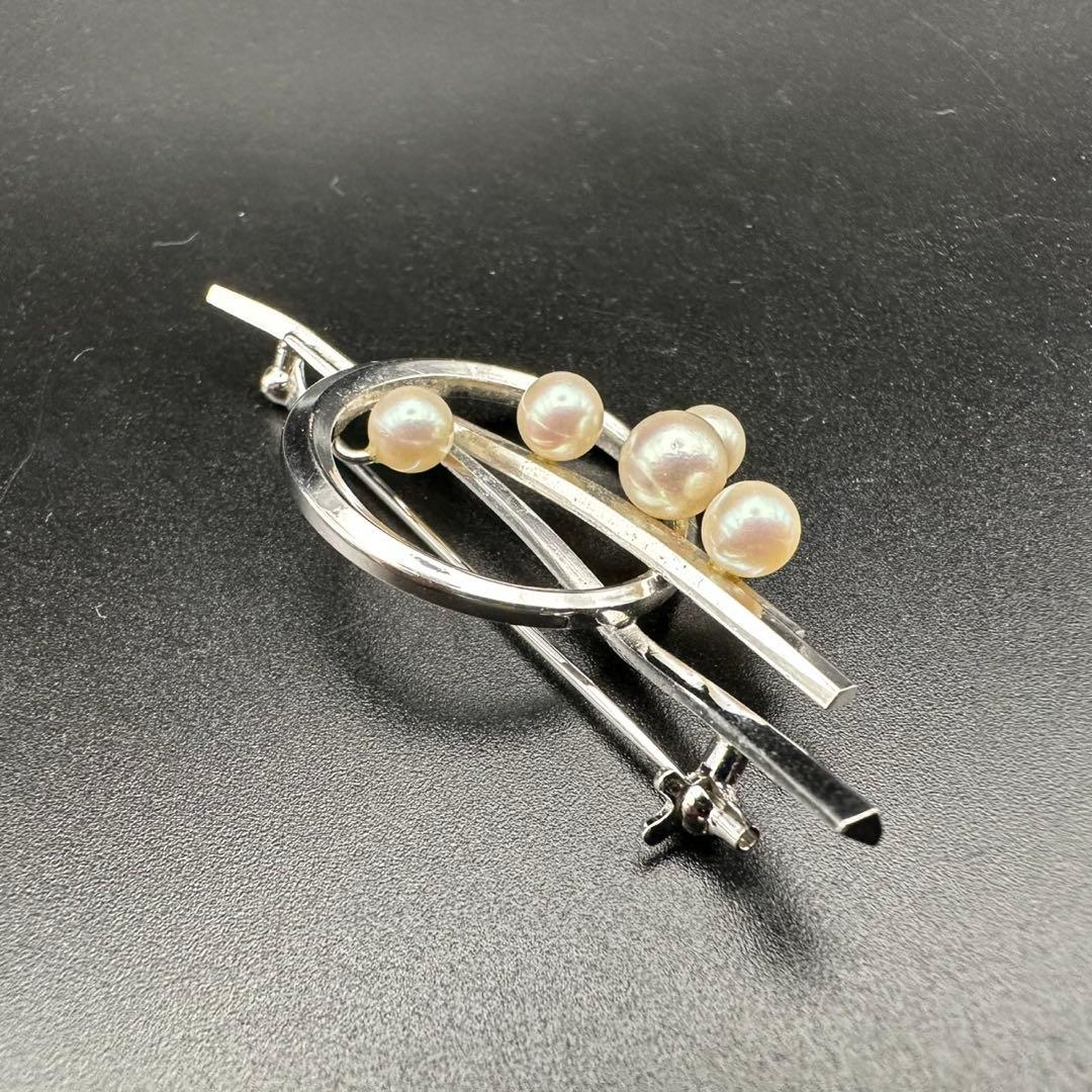 極美品✨　MIKIMOTO ミキモト　パール　ブローチ　ロゴ　刻印　1560