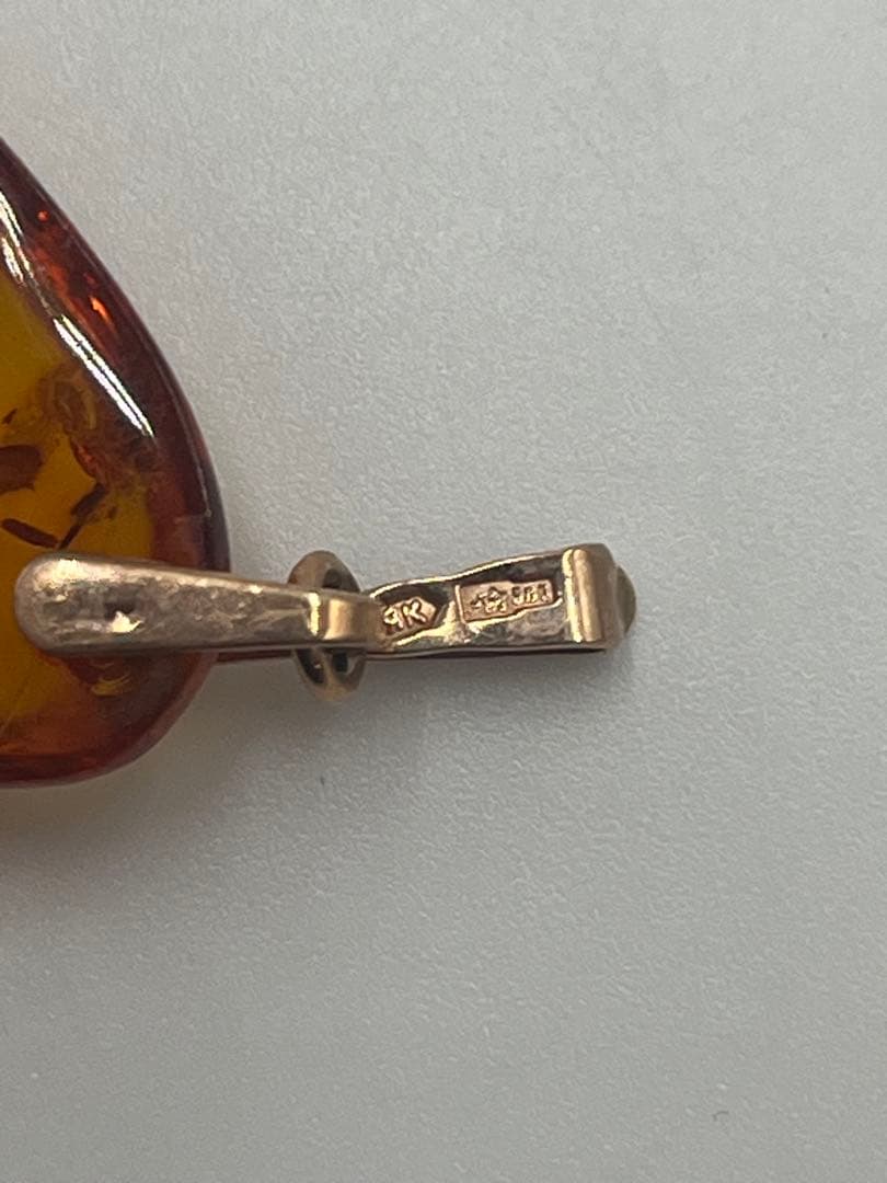 大粒　琥珀　ペンダントトップ　3点まとめ売り　K14 K18