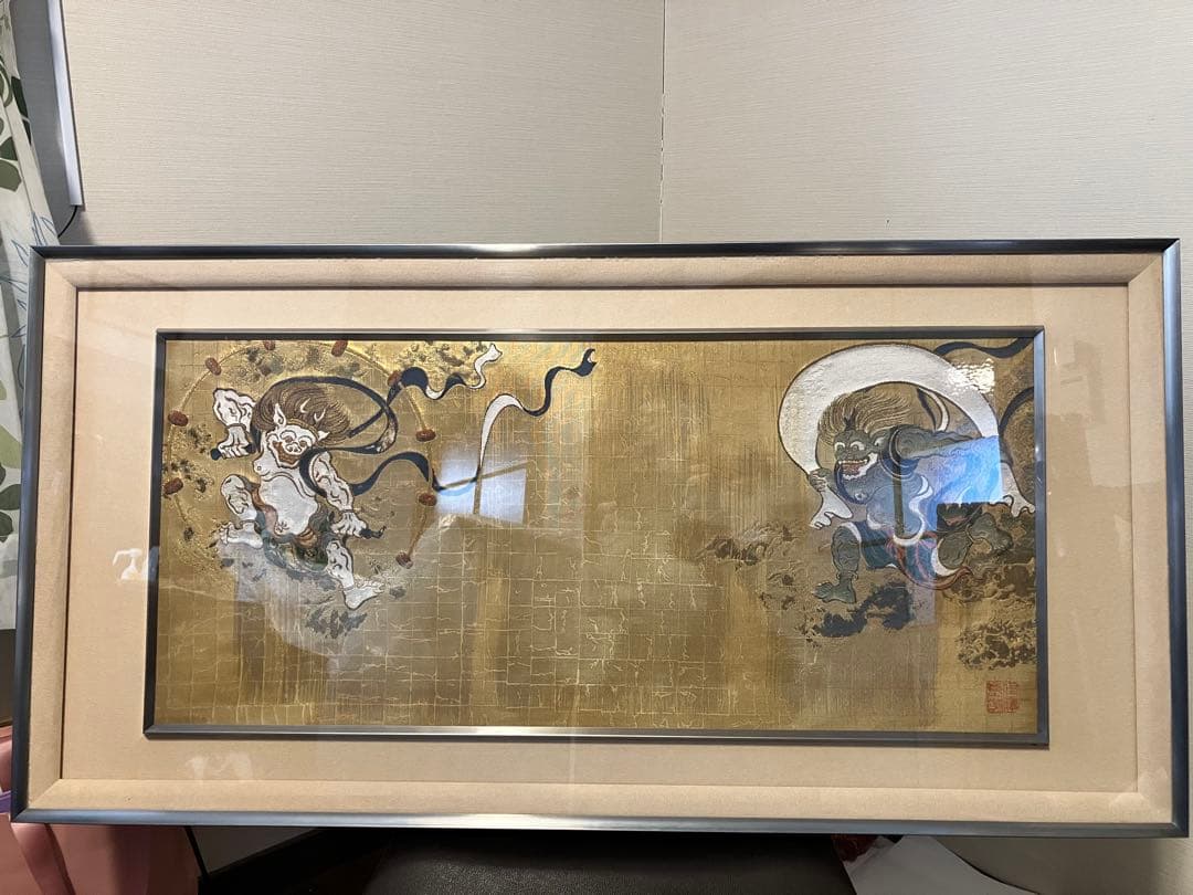 風神雷神⭐︎佐藤重教　西陣織　額装