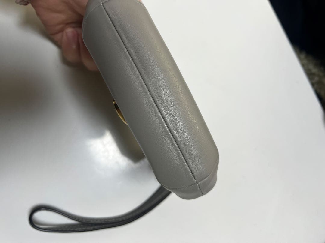 coachコーチキスロックパースがま口財布グラブタンレザー　グレー