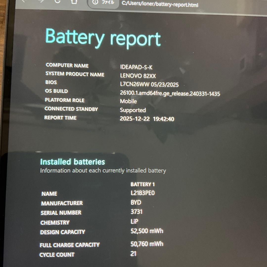 Windowsノート本体 Lenovo IdeaPad Flex Ryzen5 7530U 16G