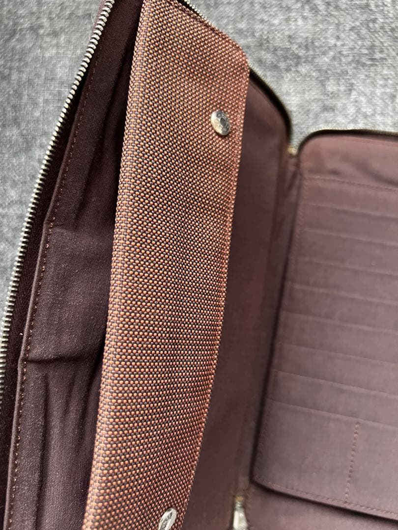 HERMESエールライン パース　ラウンドファスナー 長財布 パスポートケース