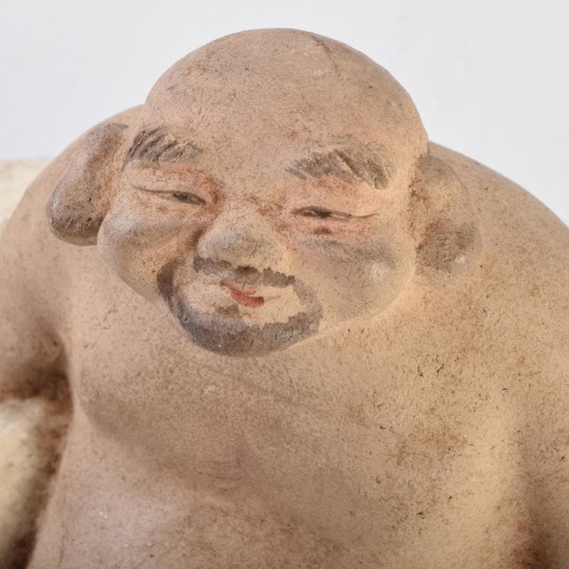 京焼　清水焼　清水六兵衛作　布袋像　置物　共箱　C　9099