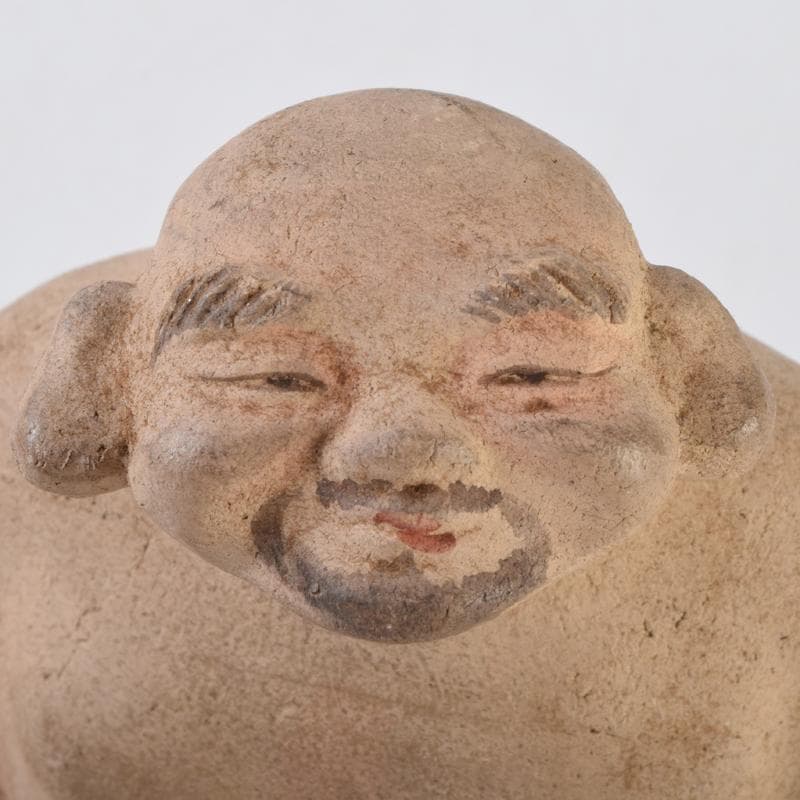 京焼　清水焼　清水六兵衛作　布袋像　置物　共箱　C　9099