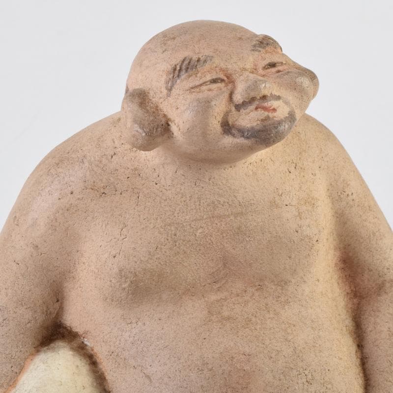 京焼　清水焼　清水六兵衛作　布袋像　置物　共箱　C　9099