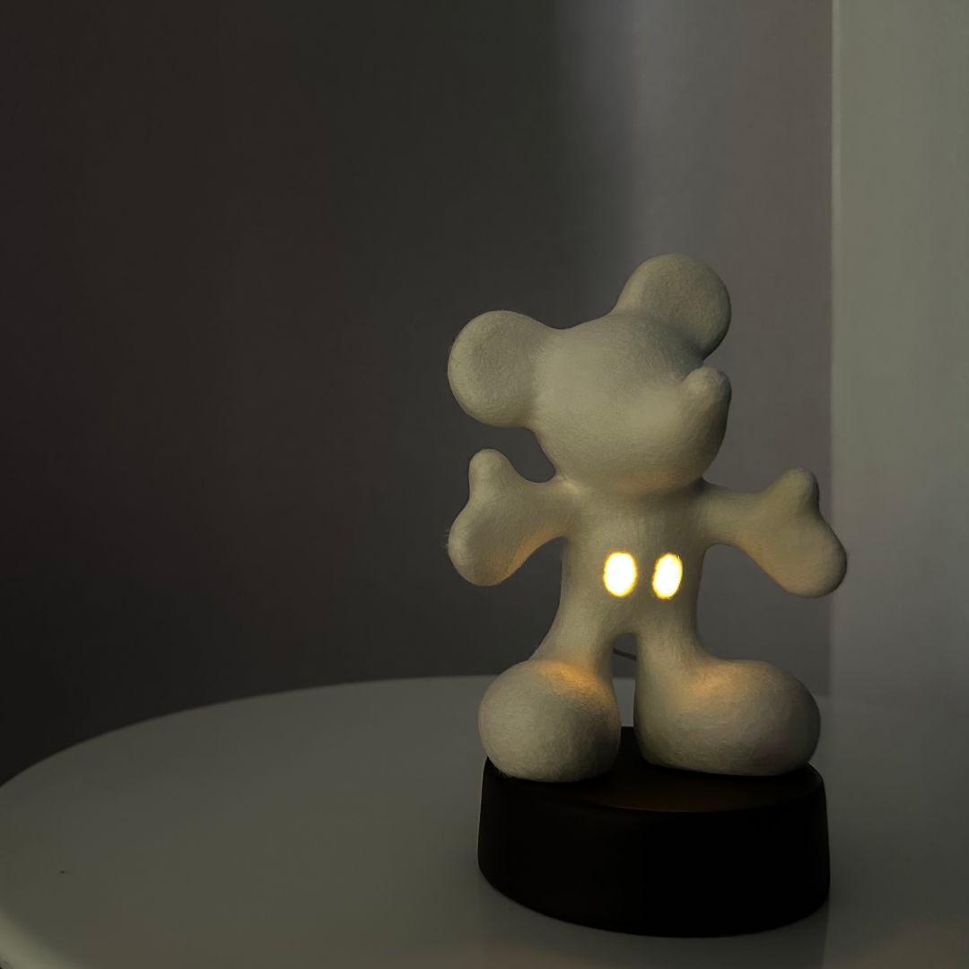 ミッキーマウス 和紙 光るオブジェ「WA-Qu（和空）」× Disney