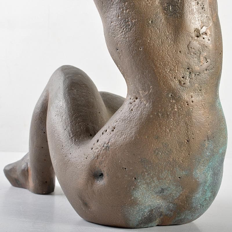 彫刻家　安藤菊男作　ブロンズ像　裸婦像　女性像　重さ約3.7kg　M　R5865