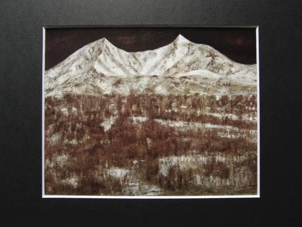 奥田元宋、「磐梯」、希少な画集より、新品高級額・額装付、状態良好