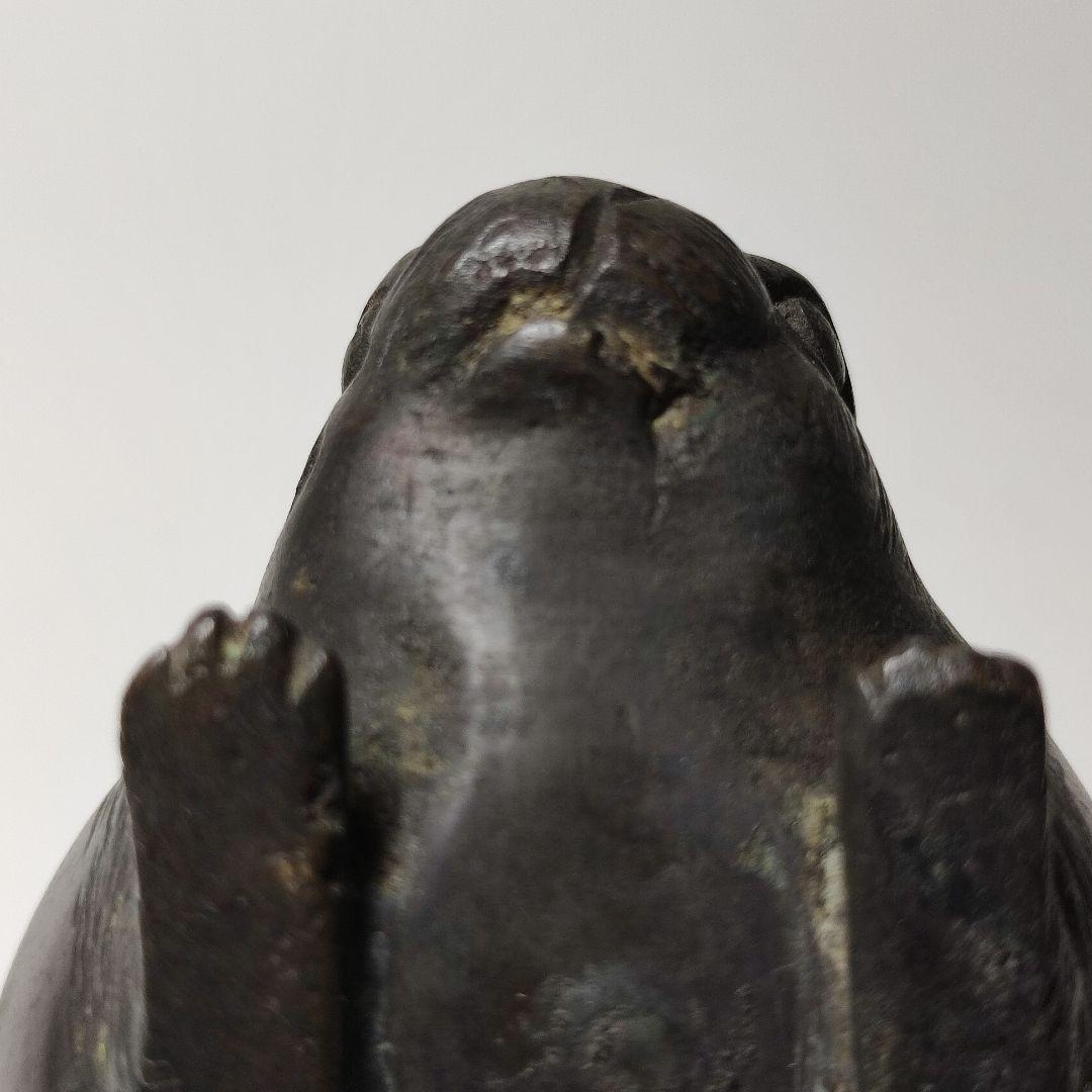 古銅　長耳兎置物　江戸時代