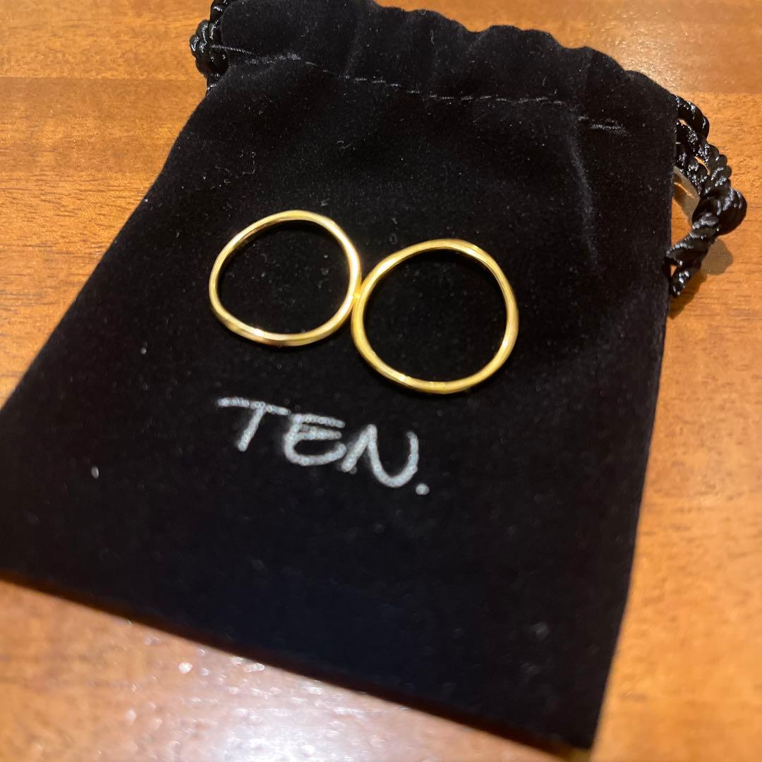 ＜TEN.＞ライン ウェーブ リング/ゴールドカラー　#11 #13 2本セット