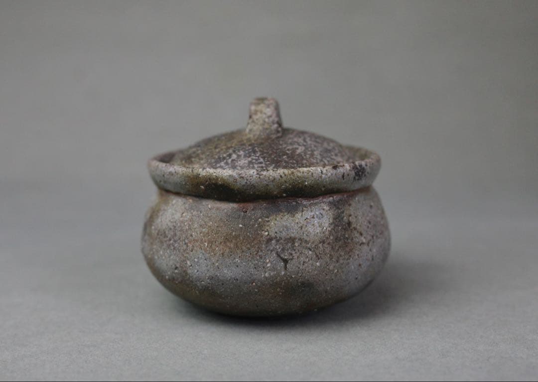 備前焼 半入居 宝瓶 急須煎 茶器 仕覆付き