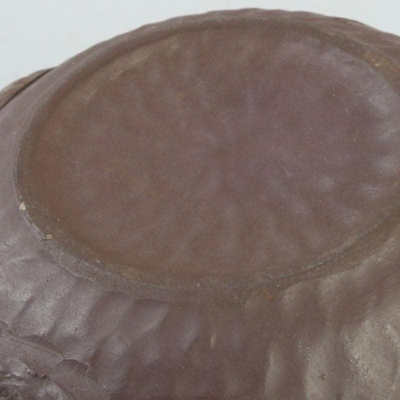 煎茶道具　萬古焼　英山造　紫砂　朱泥　鳥顔出　横手急須　V　9620