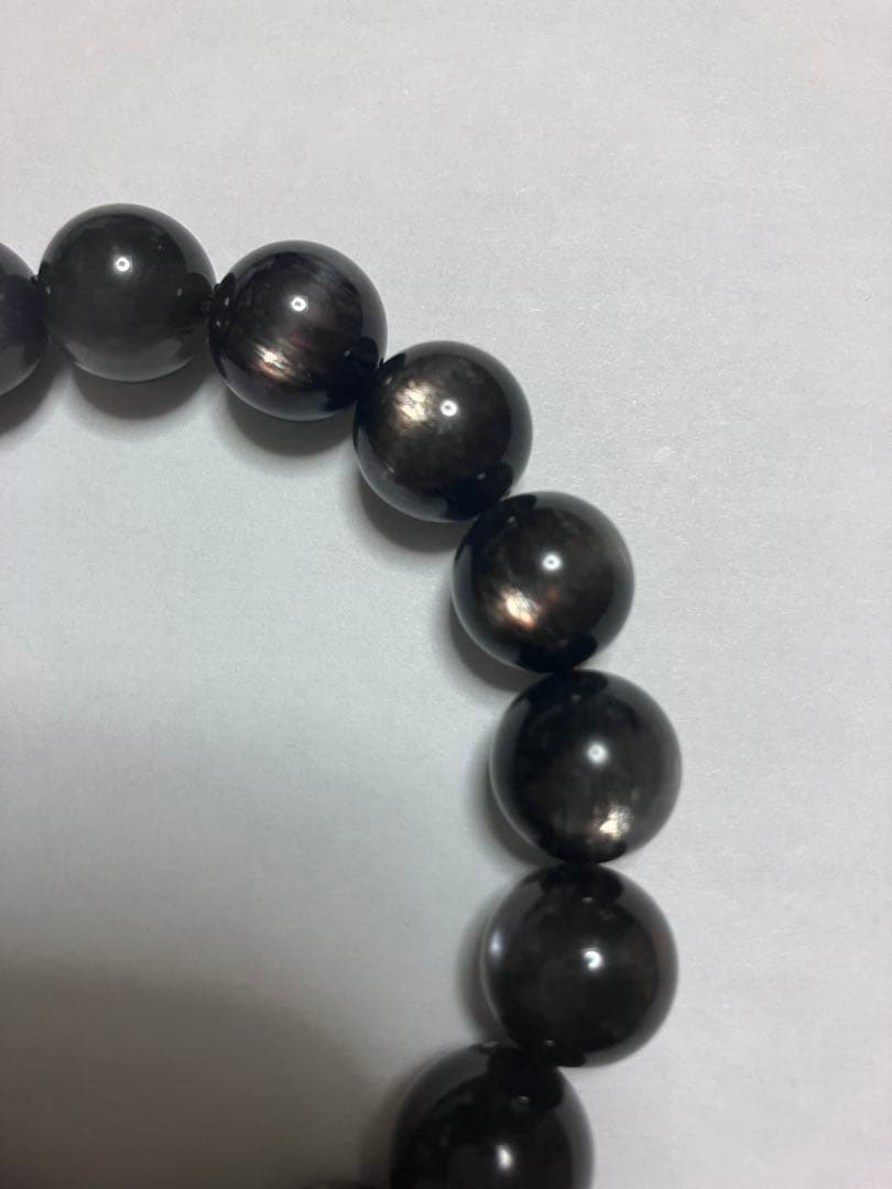 ブラックサンムーンストーン　天然石ブレスレット