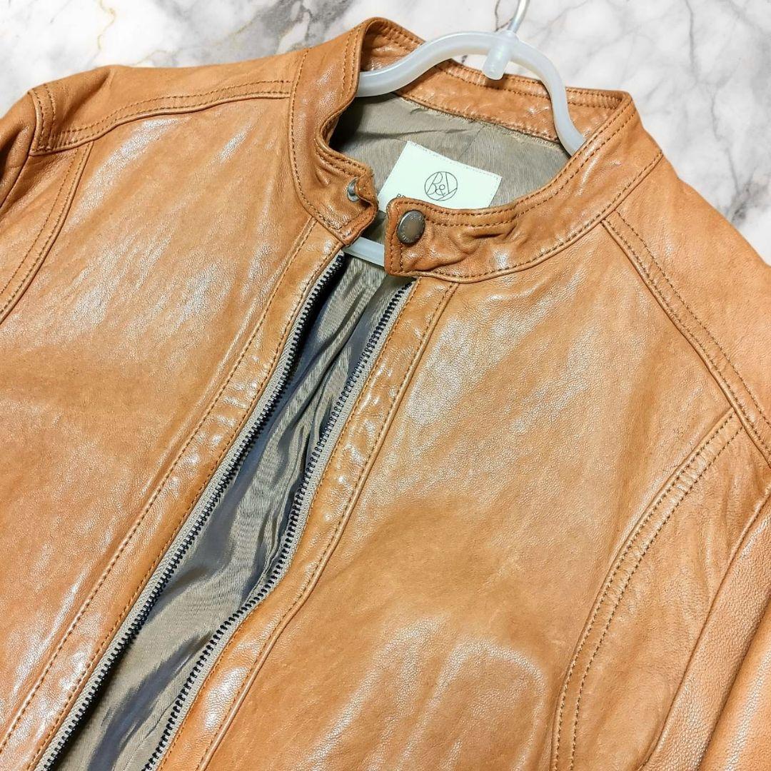 ユナイテッドアローズ BY レザー ジャケット L ライトブラウン