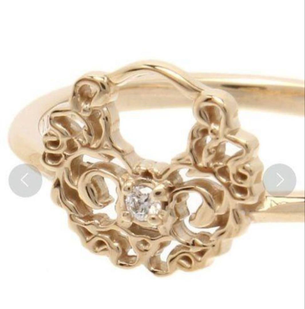 agete アガット　K10ダイヤ透かしリング　9号