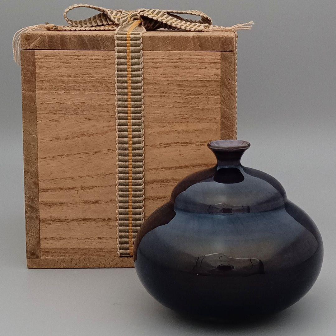 徳田正彦 銘 徳田八十吉 壺 共箱 しおり 九谷