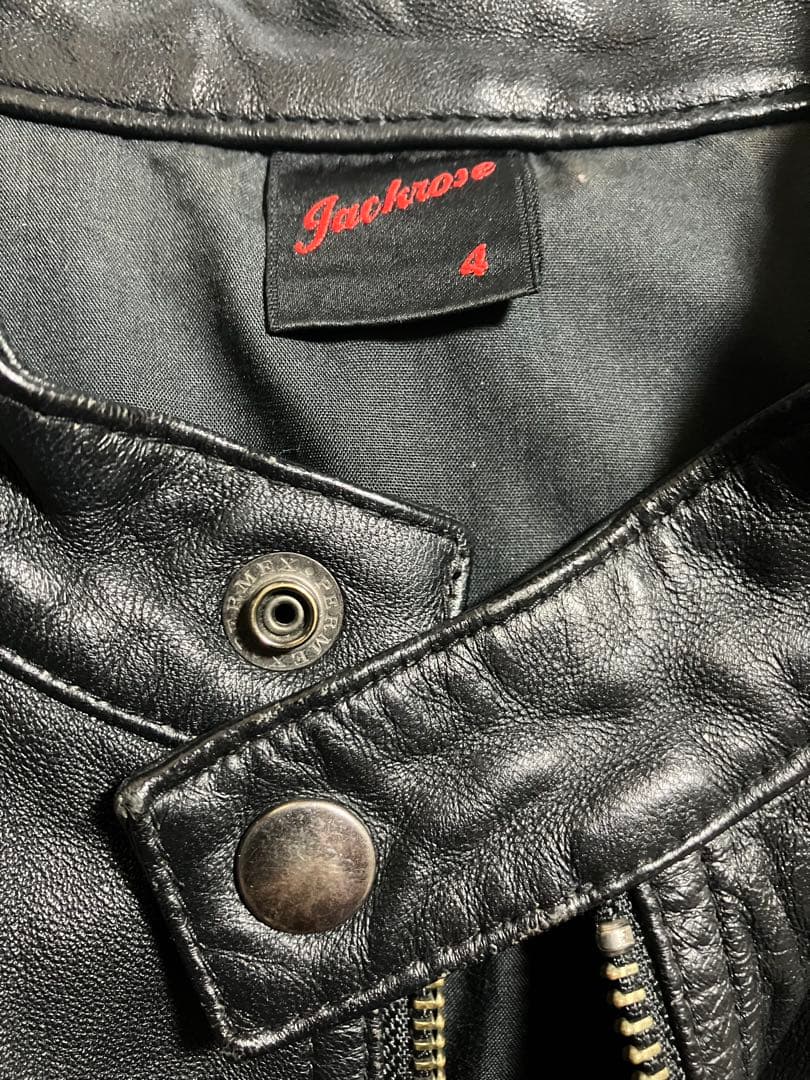 美品 ジャックローズ ラムスキン ライダースジャケット ブラック サイズ4号