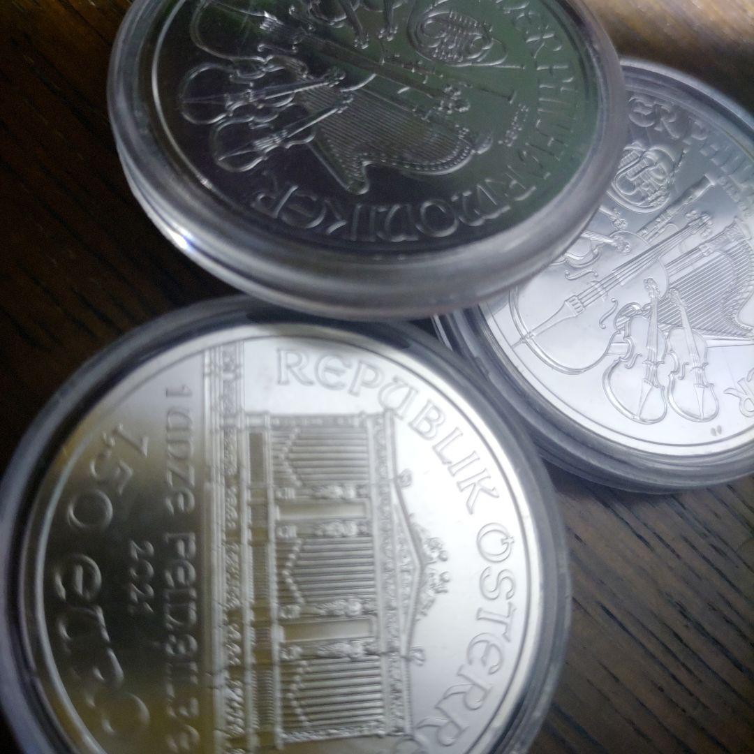 【純銀】オーストリア ウィーン銀貨 2021年 1オンス 3枚セット